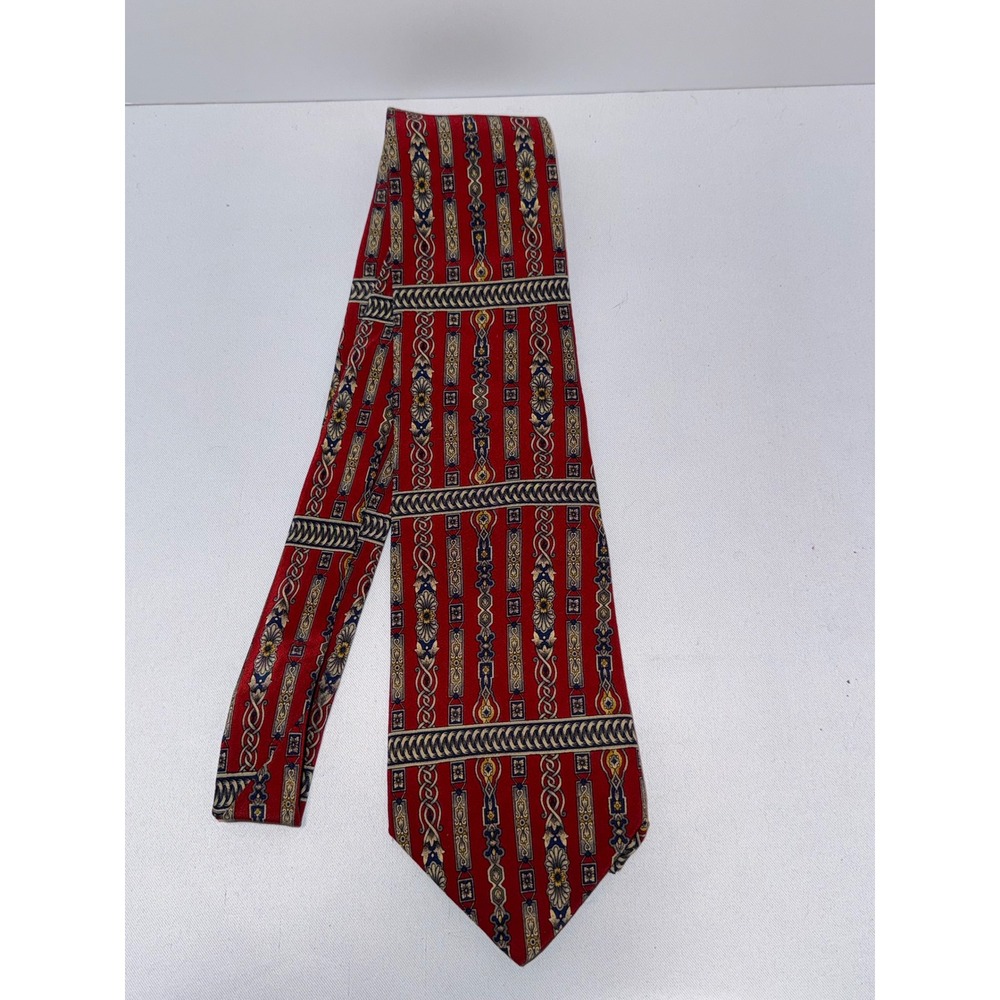 The Metropolitan Museum of Art MMA Silk Tie Red Geometric Architectural Pattern